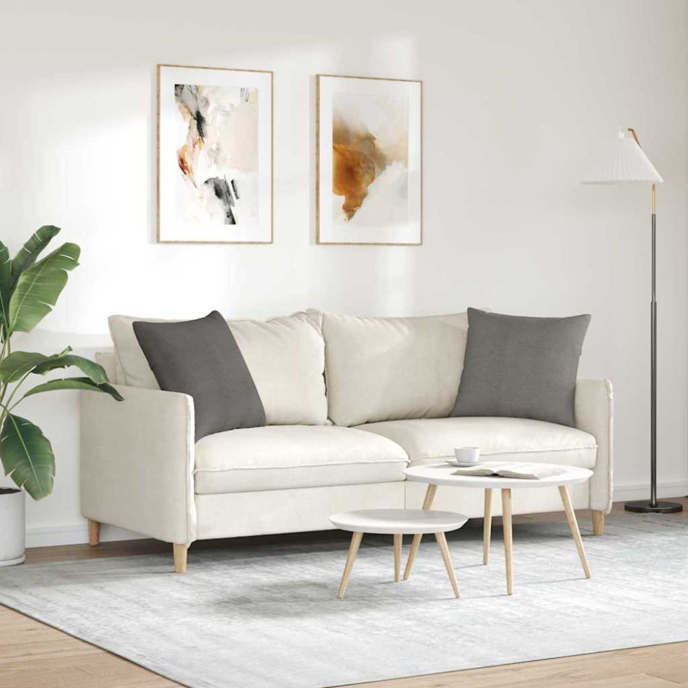 Produktbild för Sofakuddar 2 pcs Ljusgrå 50 x 50 cm Kordread tyg