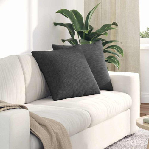 vidaXL Sofakuddar 2 pcs Mörkgrå 50 x 50 cm Kordread tyg