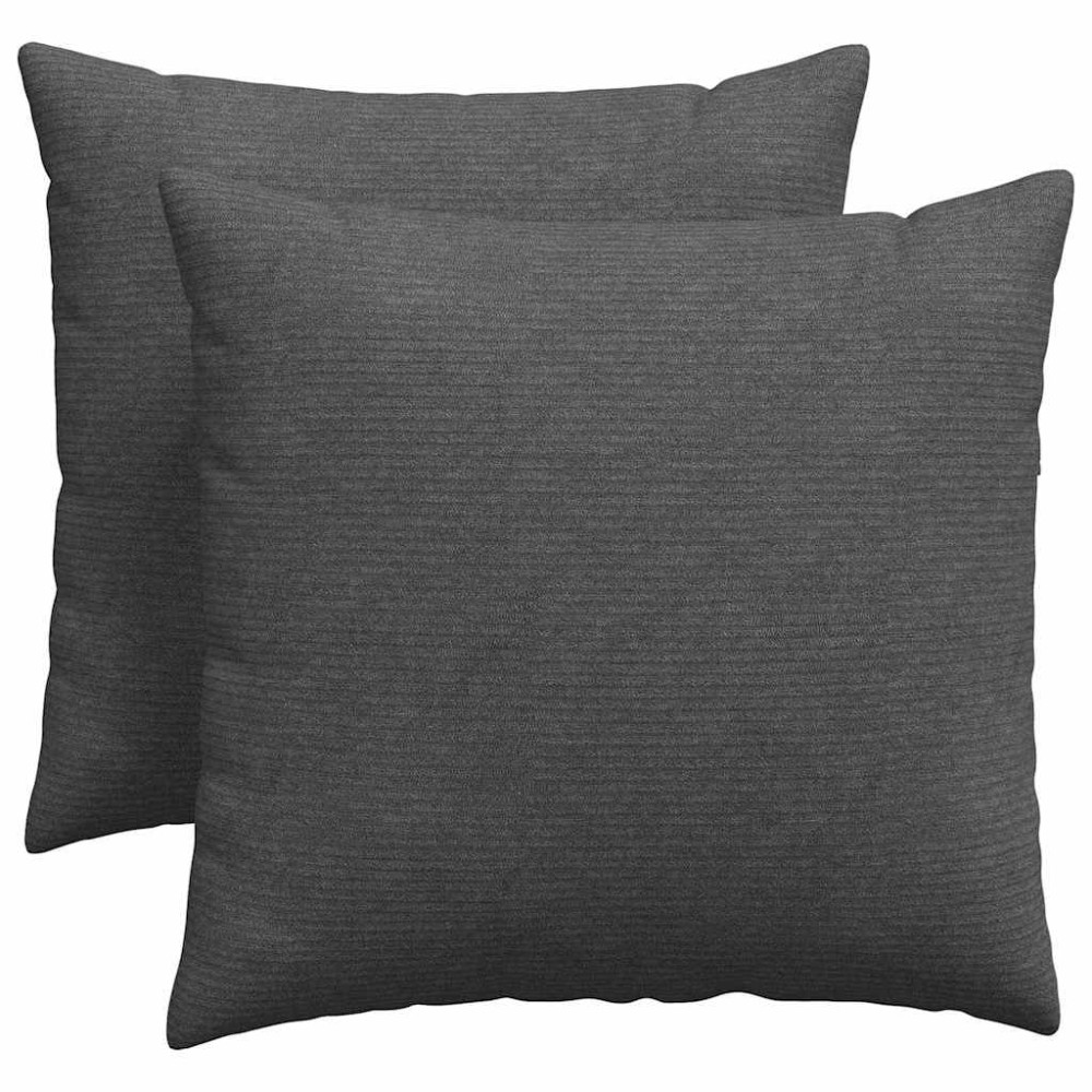 Produktbild för Sofakuddar 2 pcs Mörkgrå 50 x 50 cm Kordread tyg