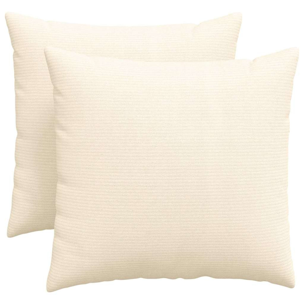 Produktbild för Sofakuddar 2 pcs Kräm 50 x 50 cm Kordread tyg