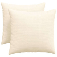 Produktbild för Sofakuddar 2 pcs Kräm 50 x 50 cm Kordread tyg