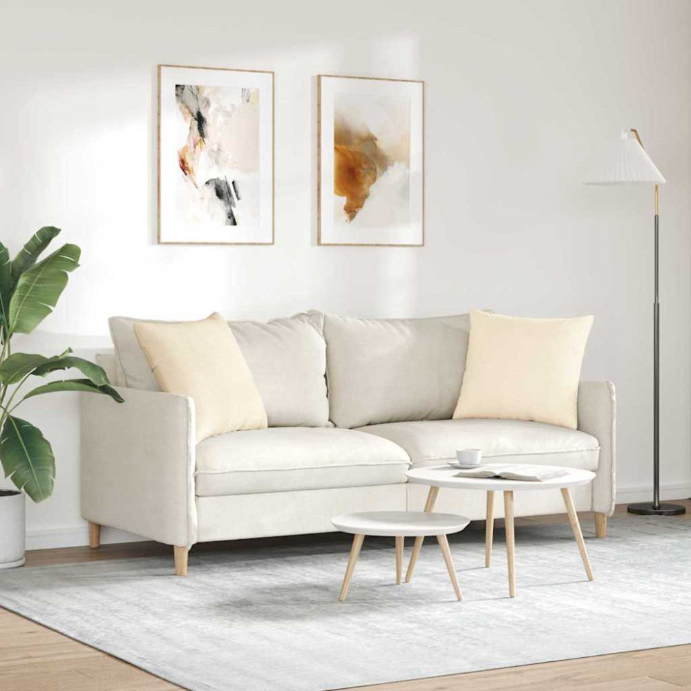 Produktbild för Sofakuddar 2 pcs Kräm 50 x 50 cm Kordread tyg