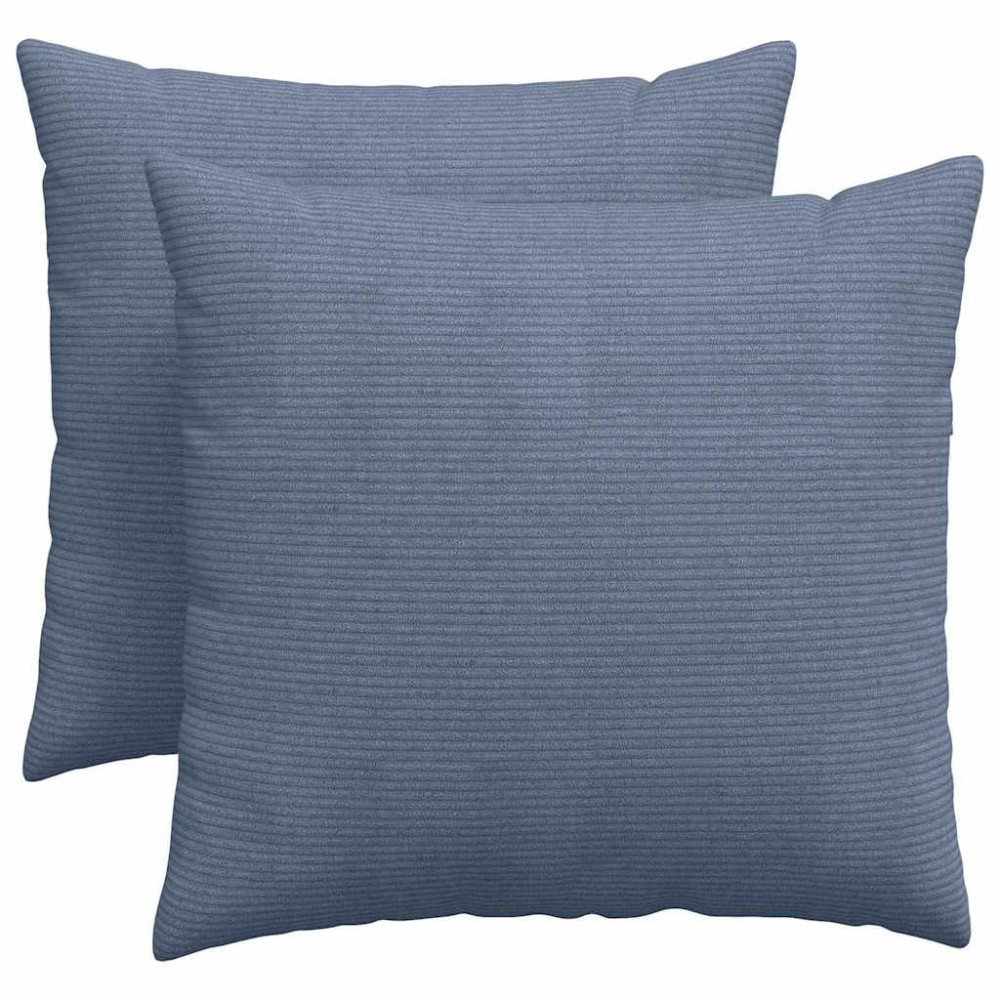 Produktbild för Sofakuddar 2 pcs Blå 50 x 50 cm Kordread tyg