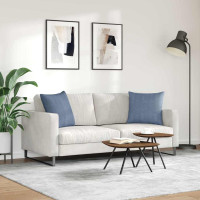 Produktbild för Sofakuddar 2 pcs Blå 50 x 50 cm Kordread tyg