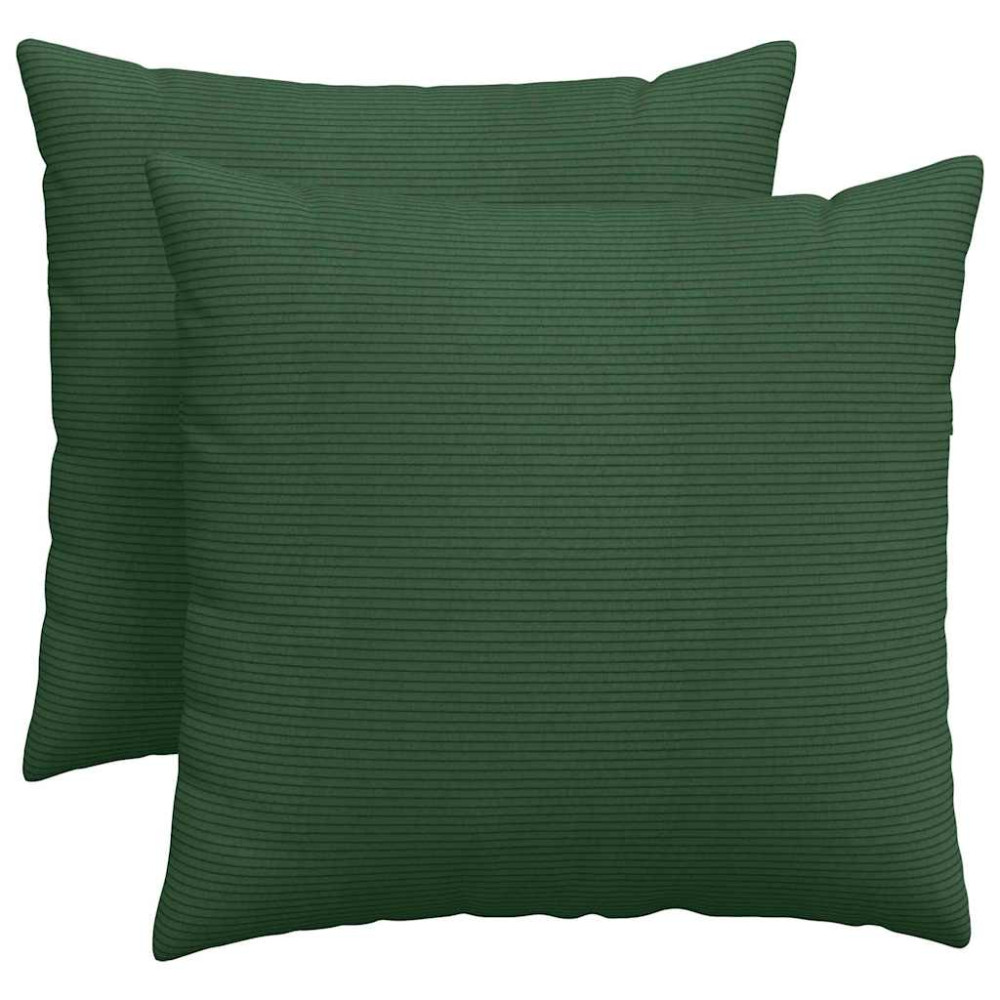 Produktbild för Sofakuddar 2 pcs Mörkgrön 50 x 50 cm Kordread tyg