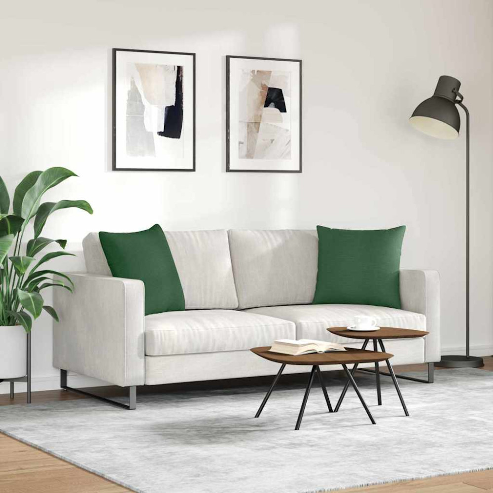 Produktbild för Sofakuddar 2 pcs Mörkgrön 50 x 50 cm Kordread tyg