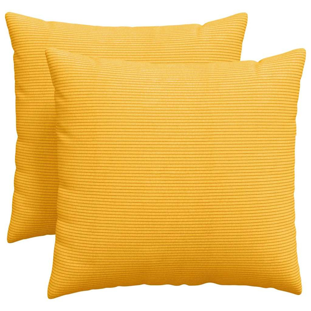 Produktbild för Sofakuddar 2 pcs Ljusgul 50 x 50 cm Kordread tyg