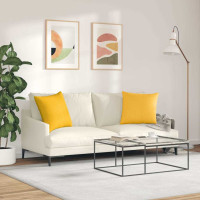 Produktbild för Sofakuddar 2 pcs Ljusgul 50 x 50 cm Kordread tyg
