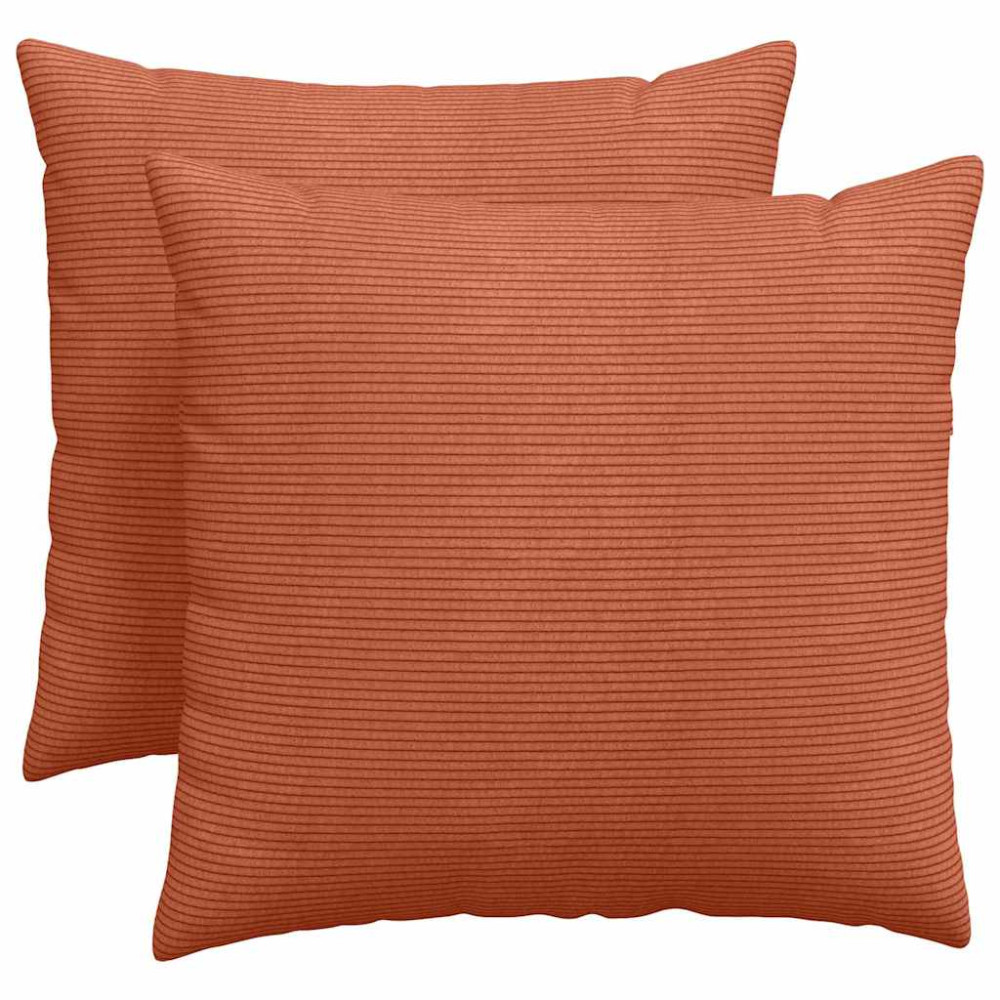 Produktbild för Sofakuddar 2 pcs Röd orange 50 x 50 cm Kordread tyg