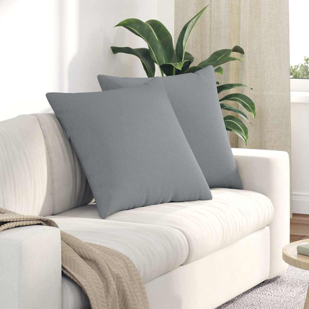 Produktbild för Sofakuddar 2 pcs Ljusgrå 60 x 60 cm tyg