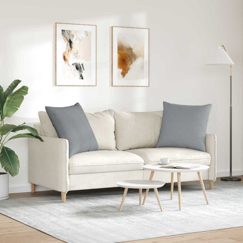 Produktbild för Sofakuddar 2 pcs Ljusgrå 60 x 60 cm tyg