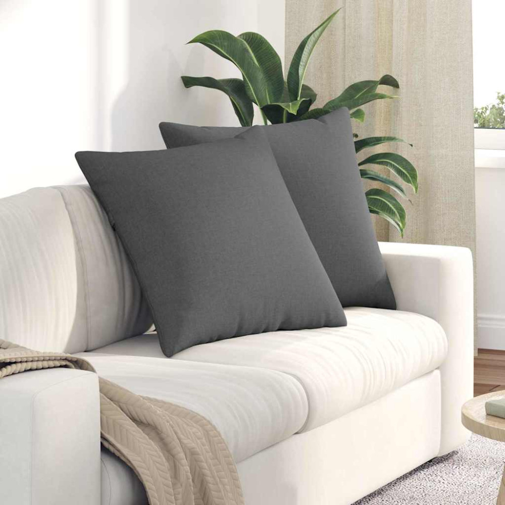 Produktbild för Sofakuddar 2 pcs Mörkgrå 60 x 60 cm tyg