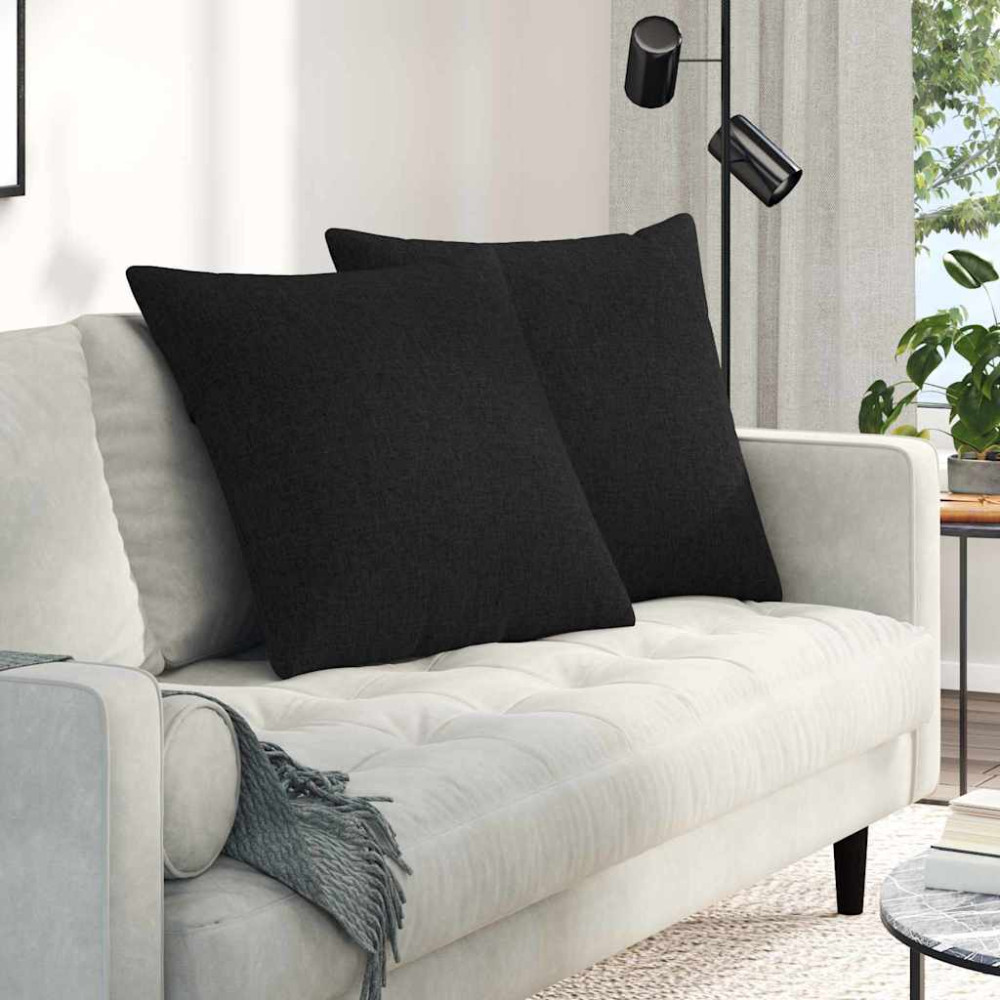 Produktbild för Sofakuddar 2 pcs Svart 60 x 60 cm tyg