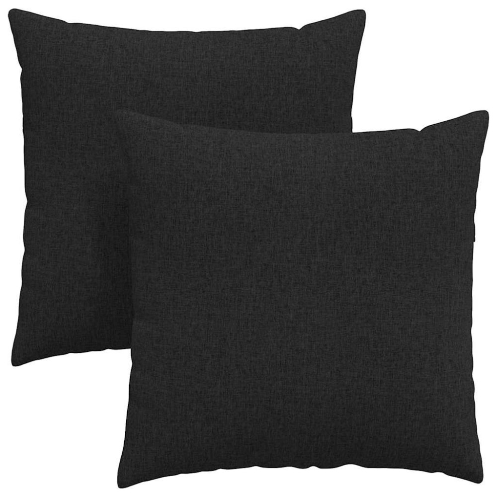 Produktbild för Sofakuddar 2 pcs Svart 60 x 60 cm tyg