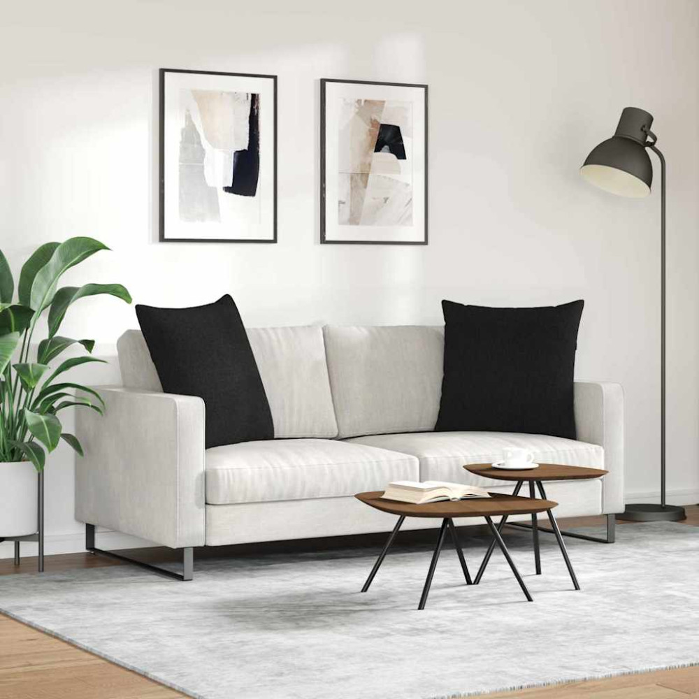 Produktbild för Sofakuddar 2 pcs Svart 60 x 60 cm tyg