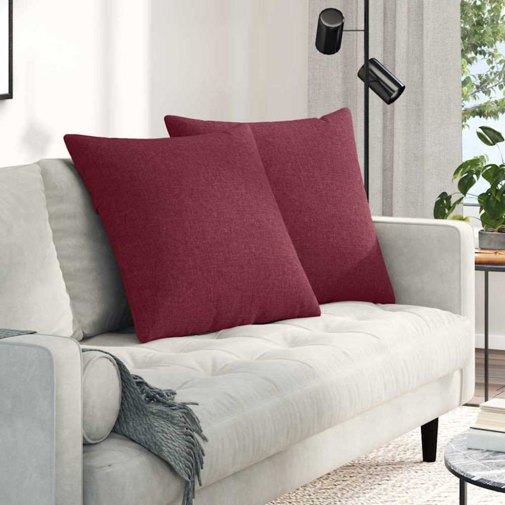 Produktbild för Sofakuddar 2 pcs Vinröd 60 x 60 cm tyg