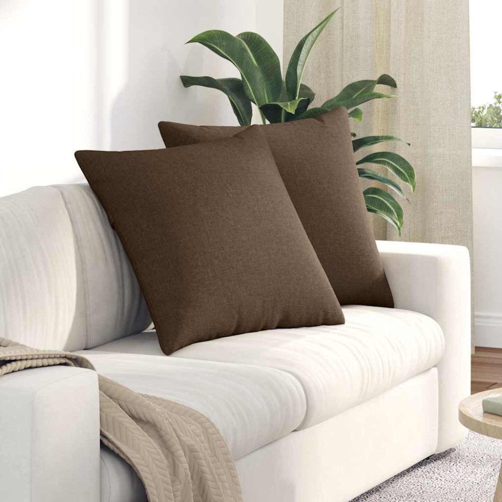 Produktbild för Sofakuddar 2 pcs Brun 60 x 60 cm tyg