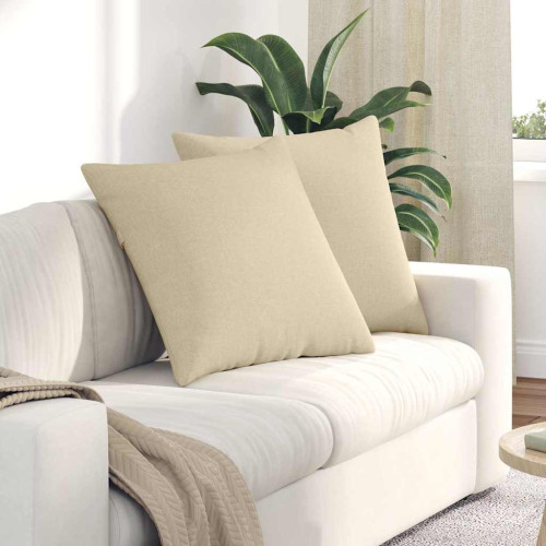 vidaXL Sofakuddar 2 pcs Kräm 60 x 60 cm tyg