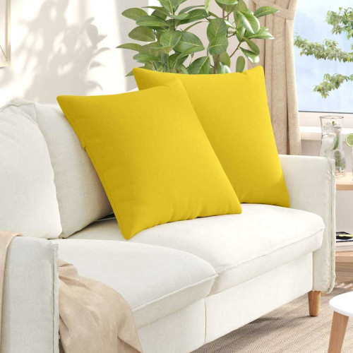 vidaXL Sofakuddar 2 pcs Ljusgul 60 x 60 cm tyg