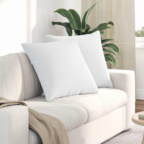 vidaXL Sofakuddar 2 pcs Vit 60 x 60 cm tyg
