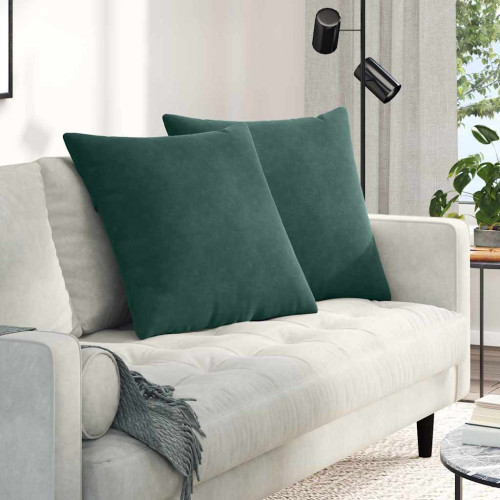 vidaXL Sofakuddar 2 pcs Mörkgrön 60 x 60 cm Kordread tyg