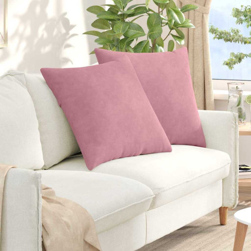 vidaXL Sofakuddar 2 pcs Rosa 60 x 60 cm Kordread tyg
