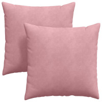 Produktbild för Sofakuddar 2 pcs Rosa 60 x 60 cm Kordread tyg