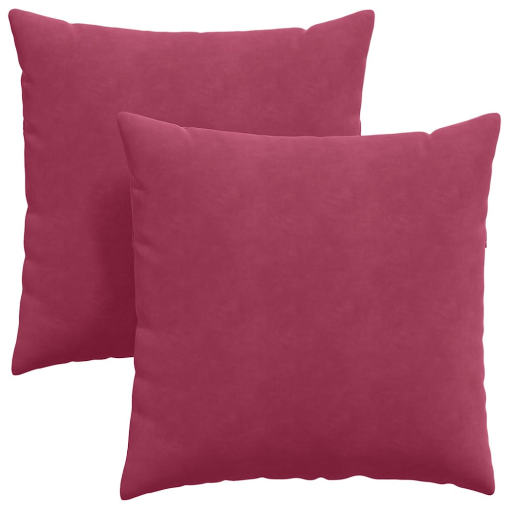 Produktbild för Sofakuddar 2 pcs Vinröd 60 x 60 cm Kordread tyg