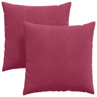 Produktbild för Sofakuddar 2 pcs Vinröd 60 x 60 cm Kordread tyg