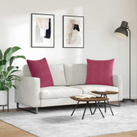 Produktbild för Sofakuddar 2 pcs Vinröd 60 x 60 cm Kordread tyg