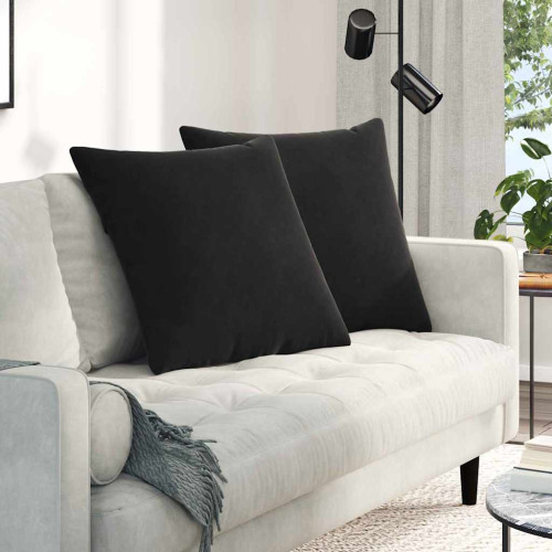 vidaXL Sofakuddar 2 pcs Svart 60 x 60 cm Kordread tyg