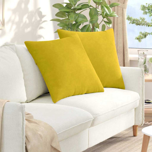 vidaXL Sofakuddar 2 pcs Gul 60 x 60 cm Kordread tyg