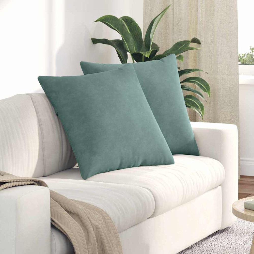 Produktbild för Sofakuddar 2 pcs Havgrön 60 x 60 cm Kordread tyg