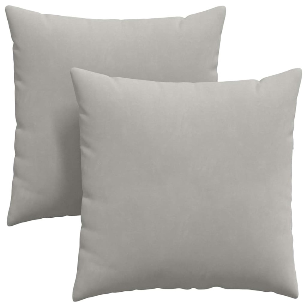 Produktbild för Sofakuddar 2 pcs Ljusgrå 60 x 60 cm tyg