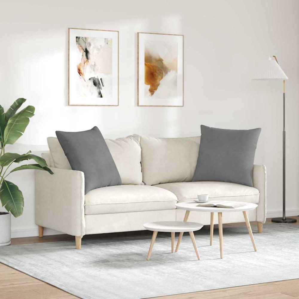 Produktbild för Sofakuddar 2 pcs Mörkgrå 60 x 60 cm tyg