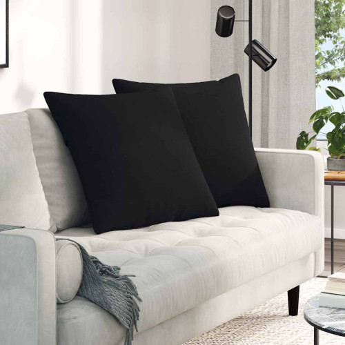 vidaXL Sofakuddar 2 pcs Svart 60 x 60 cm tyg