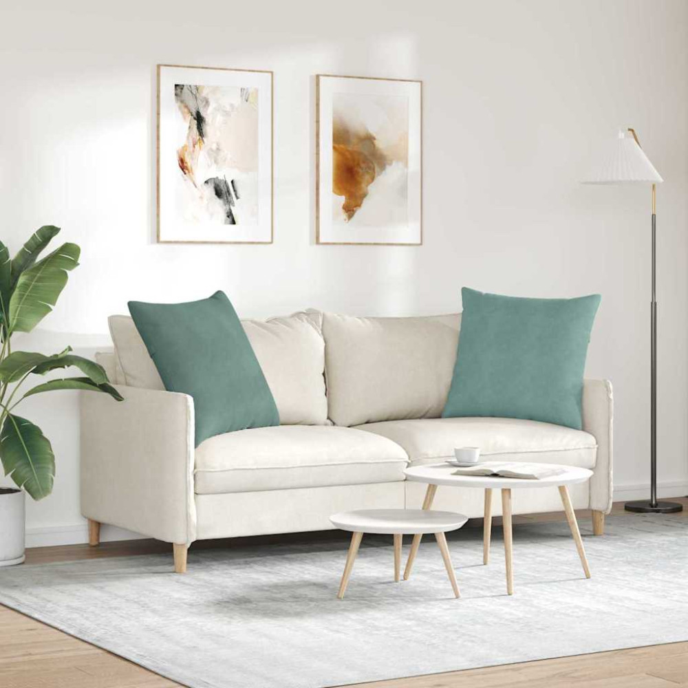 Produktbild för Sofakuddar 2 pcs Havgrön 80 x 80 cm Kordread tyg