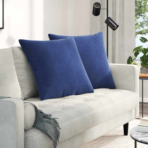 vidaXL Sofakuddar 2 pcs Polisblå 80 x 80 cm Kordread tyg