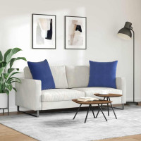 Produktbild för Sofakuddar 2 pcs Polisblå 80 x 80 cm Kordread tyg