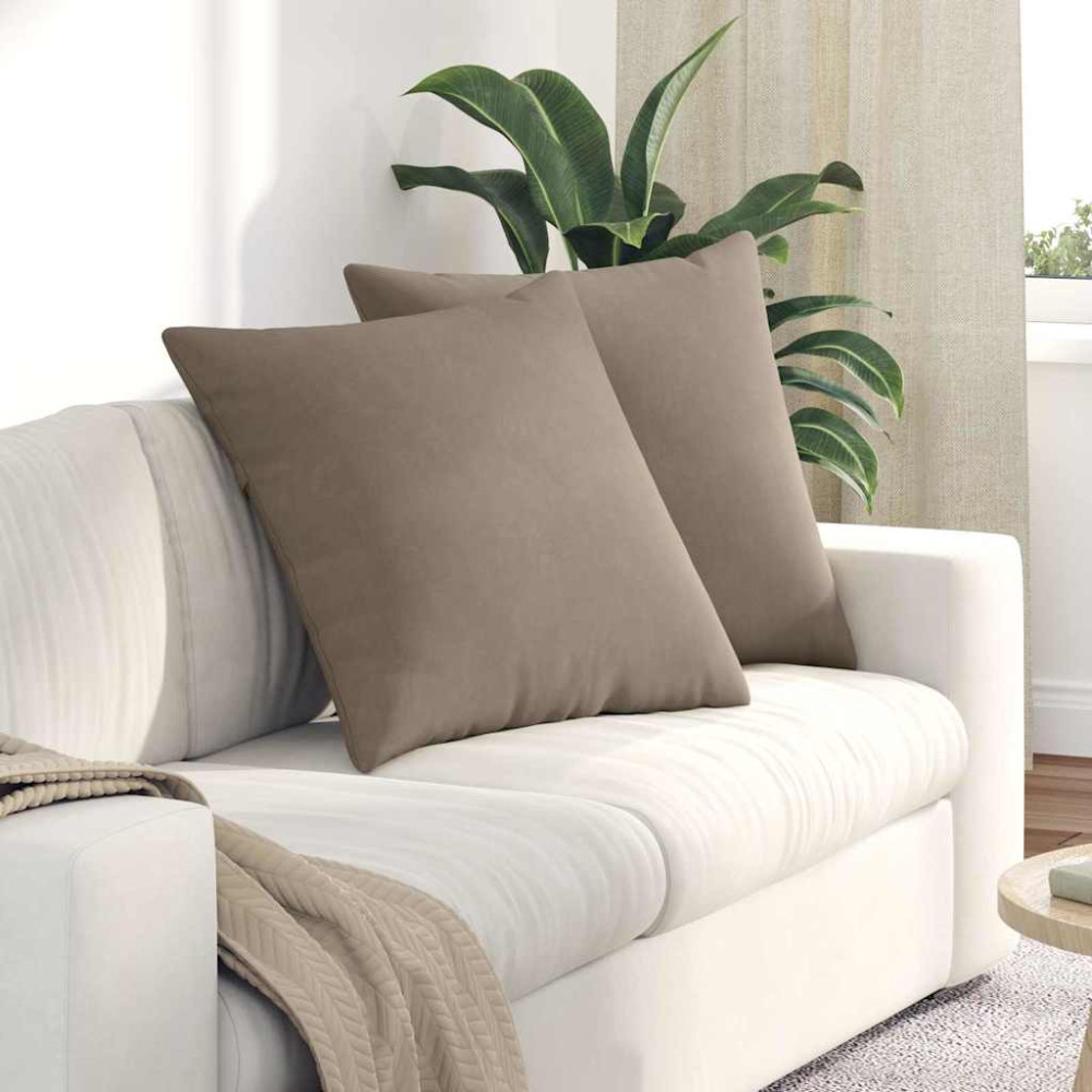 Produktbild för Sofakuddar 2 pcs Taupe 80 x 80 cm tyg