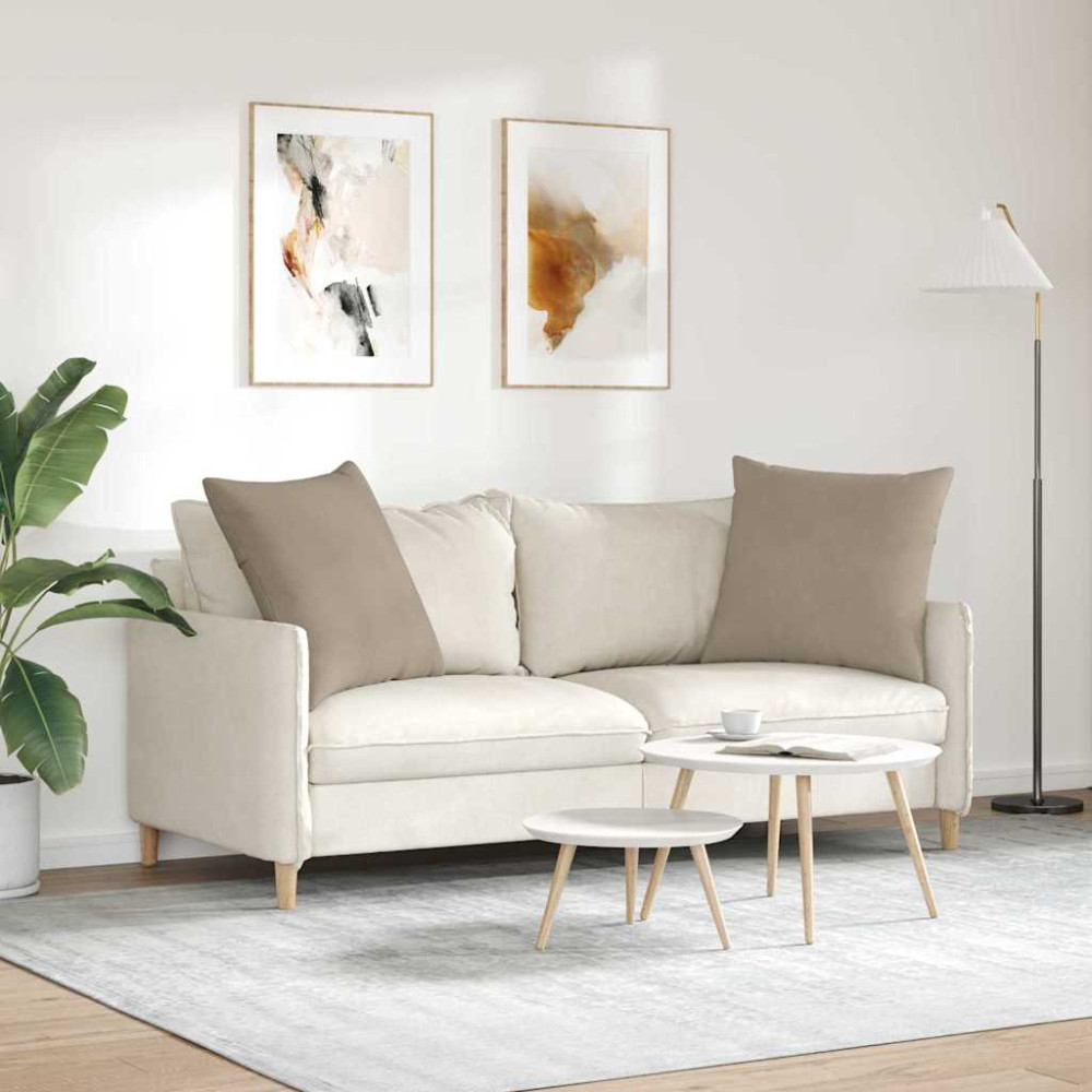 Produktbild för Sofakuddar 2 pcs Taupe 80 x 80 cm tyg