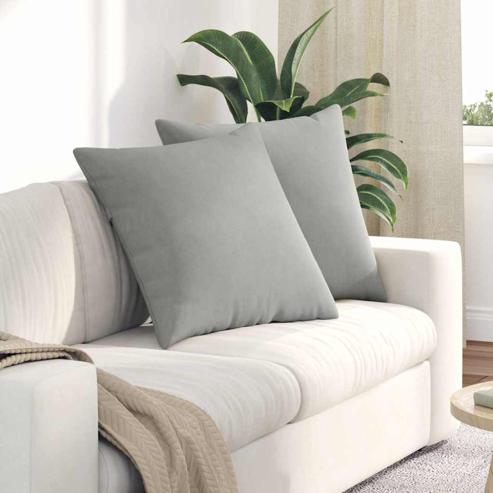 Produktbild för Sofakuddar 2 pcs Ljusgrå 80 x 80 cm tyg