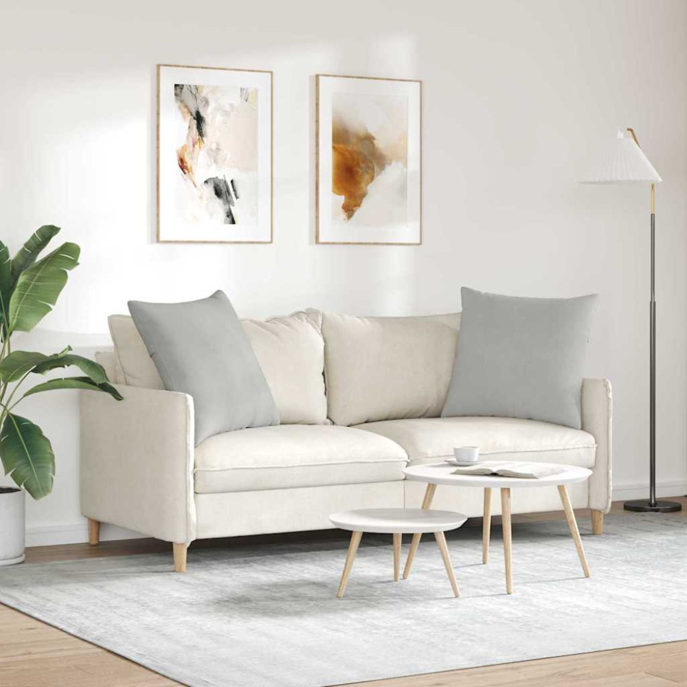 Produktbild för Sofakuddar 2 pcs Ljusgrå 80 x 80 cm tyg
