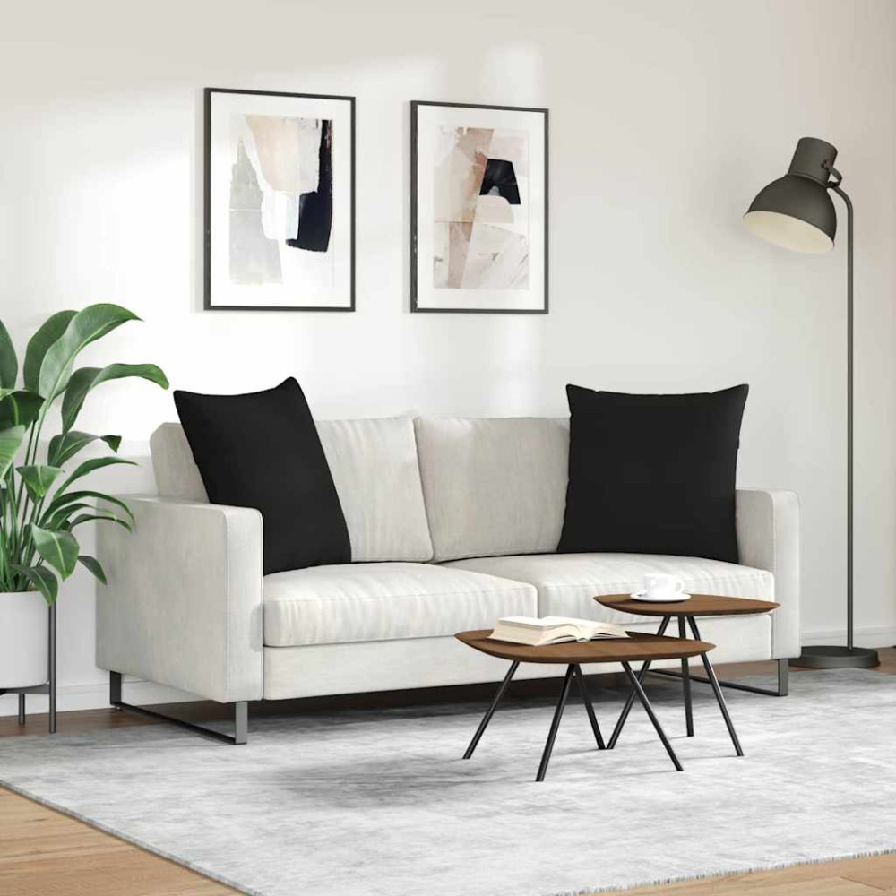 Produktbild för Sofakuddar 2 pcs Svart 80 x 80 cm tyg