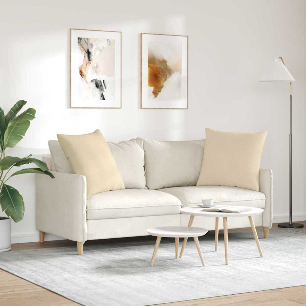 Produktbild för Sofakuddar 2 pcs Kräm 80 x 80 cm tyg