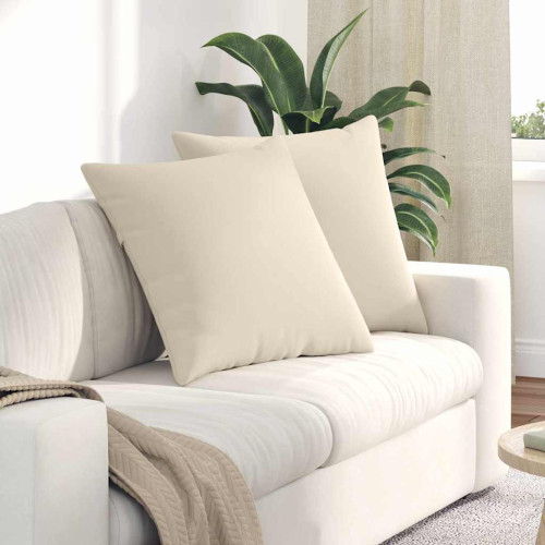 vidaXL Sofakuddar 2 pcs Beige 80 x 80 cm tyg