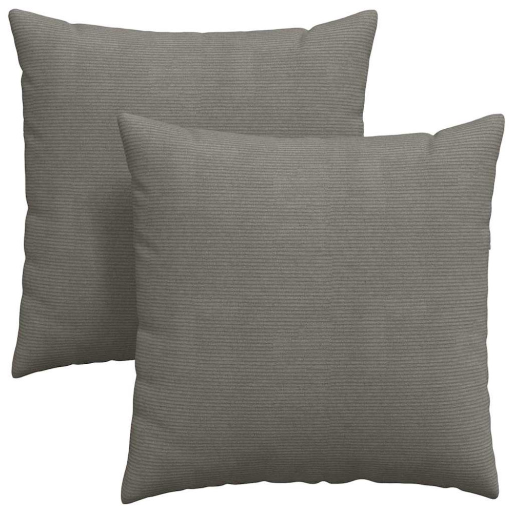 Produktbild för Sofakuddar 2 pcs Ljusgrå 80 x 80 cm Kordread tyg