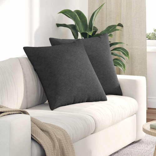 vidaXL Sofakuddar 2 pcs Mörkgrå 80 x 80 cm Kordread tyg