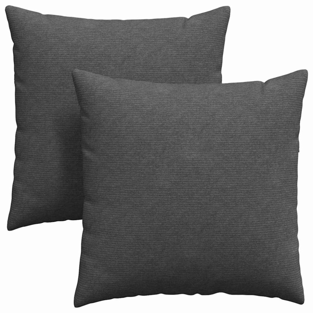 Produktbild för Sofakuddar 2 pcs Mörkgrå 80 x 80 cm Kordread tyg