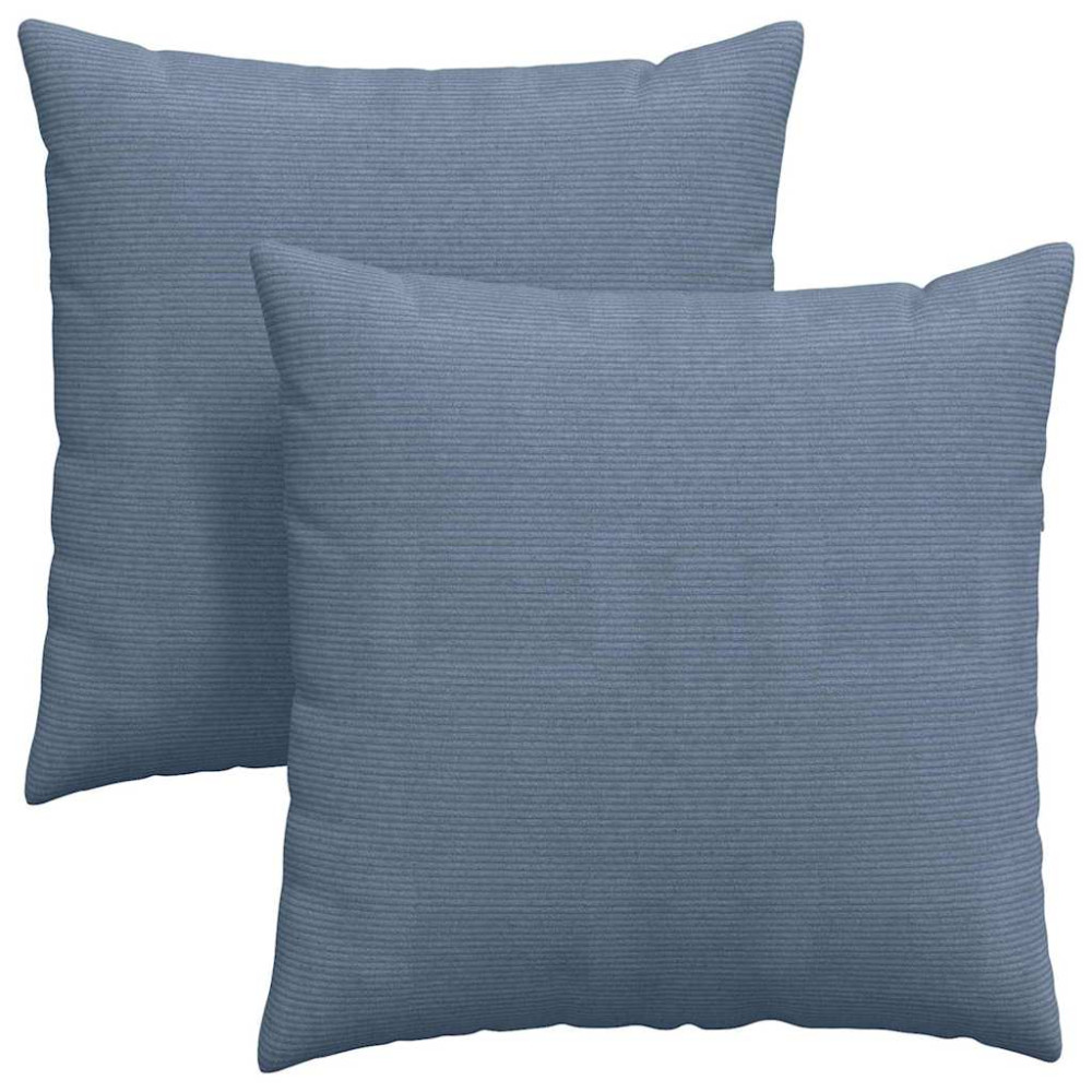 Produktbild för Sofakuddar 2 pcs Blå 80 x 80 cm Kordread tyg